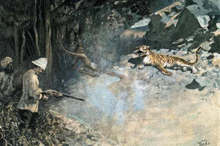 Men Hunting Tiger